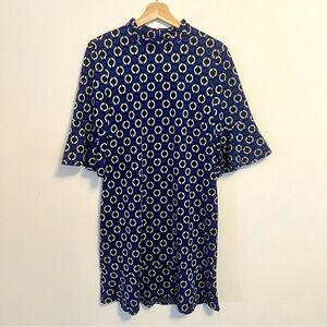 Tyler Boe Blue White Black Mod Mini Dress Small